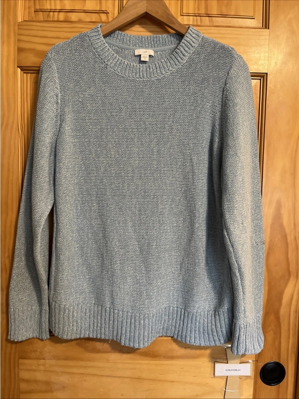 J. Jill Light Blue Crewneck Knit Sweater M